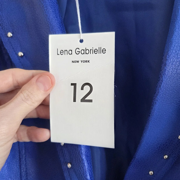 NWT Lena Gabrielle Women's Royal Blue Studded Blazer - Picture 4 of 5